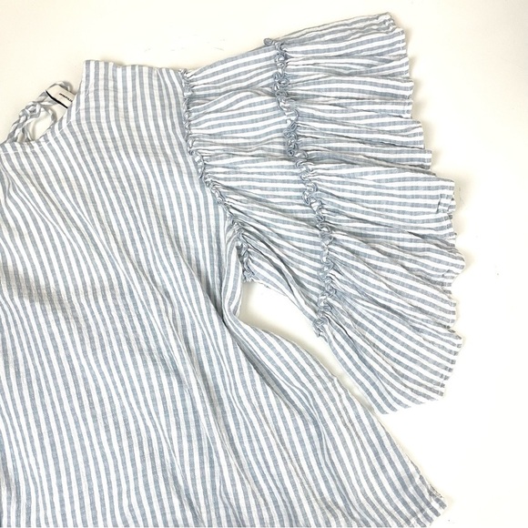 Anthropologie Pilcro Sybil Striped Ruffle Sleeve Top - Picture 12 of 14